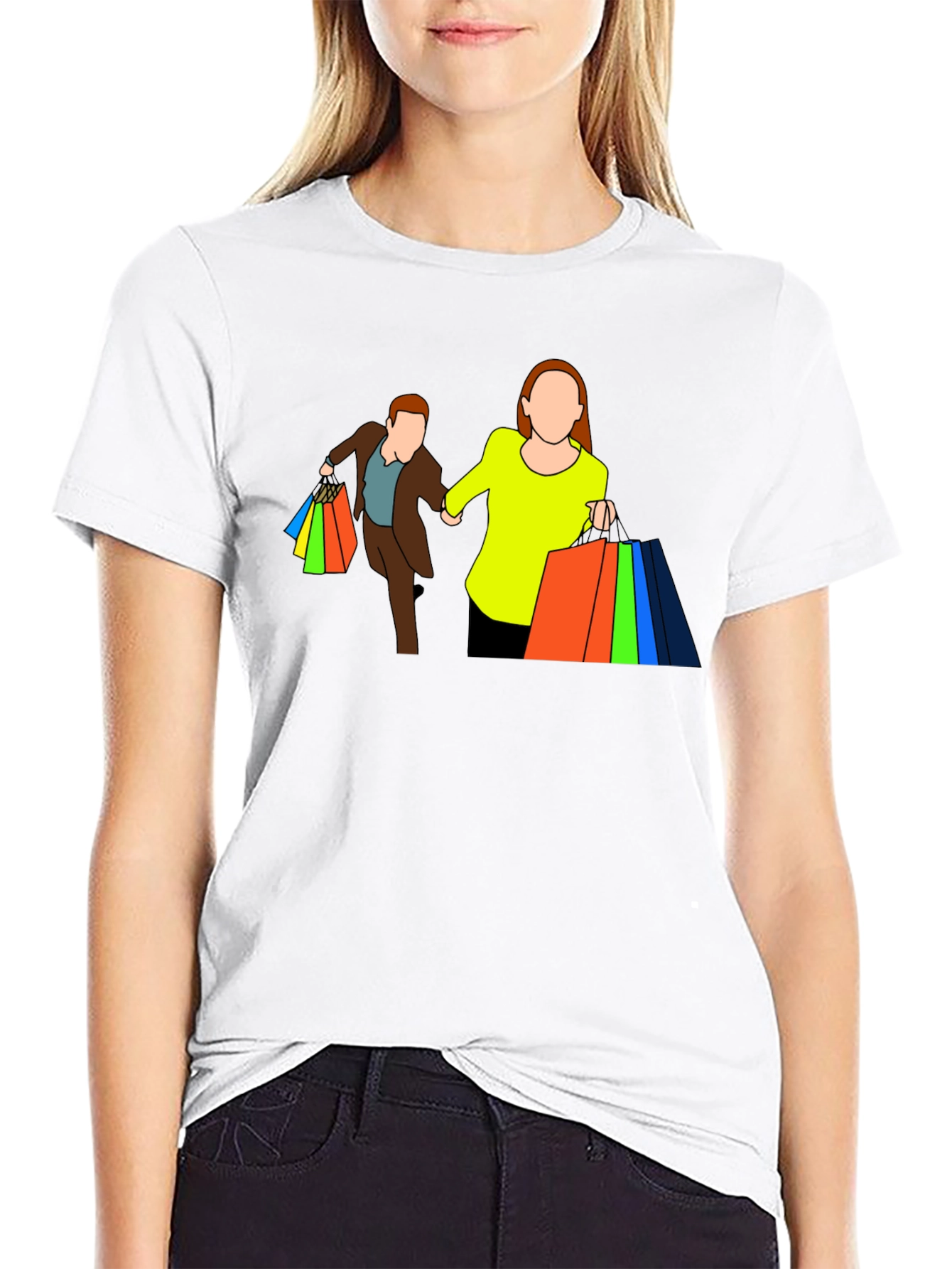 Shopping Couple Black T-Shirt