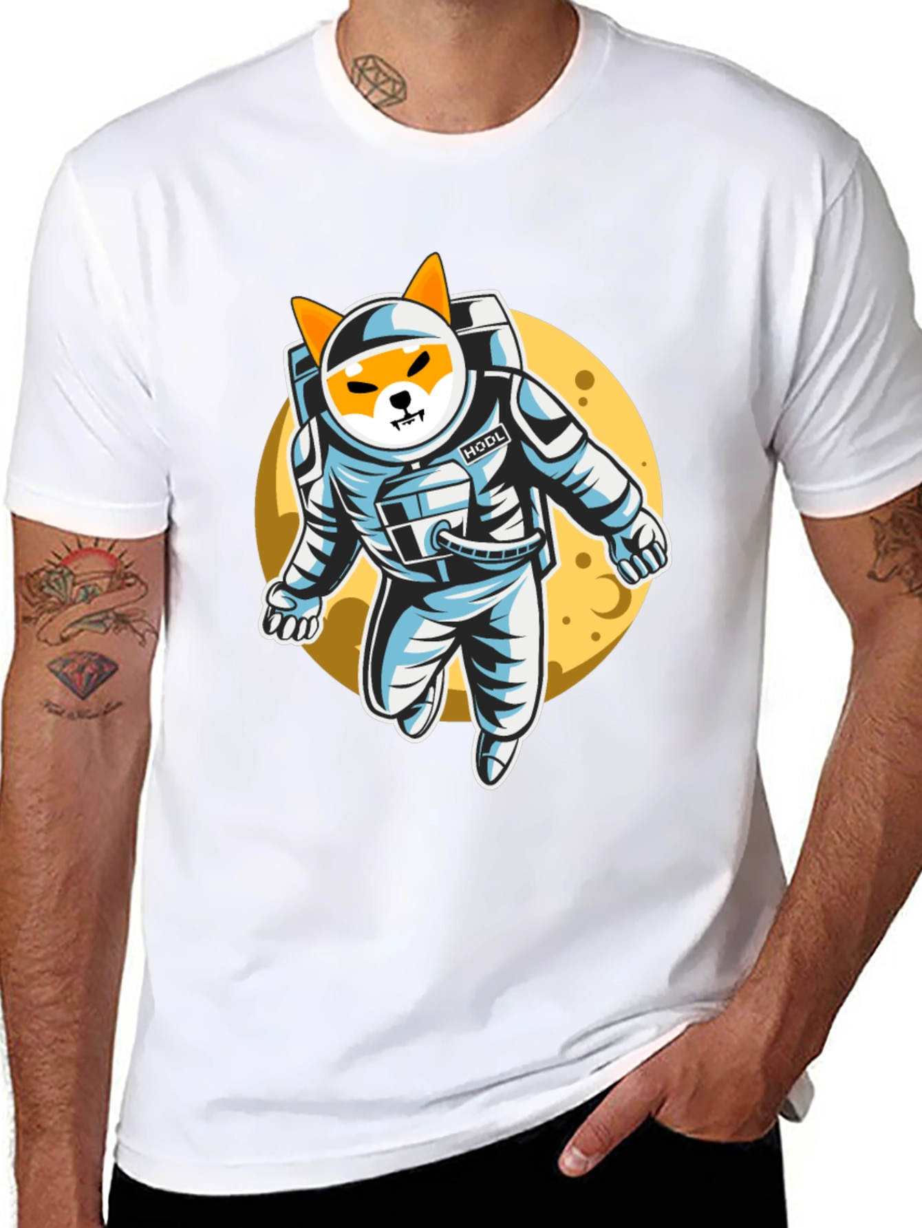 Shiba Inu Astronaut Black T-Shirt
