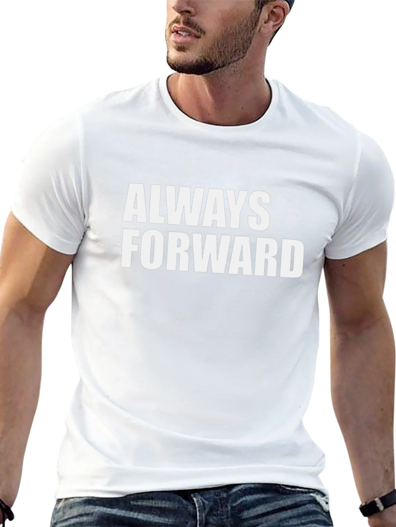 Always Forward Graphic Tee - Motivational Black T-Shirt