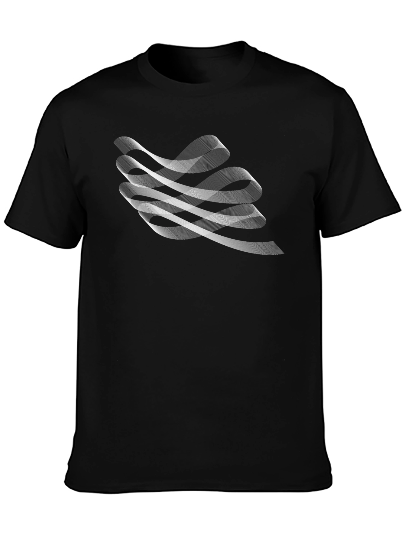 Abstract Wave Graphic Black T-Shirt