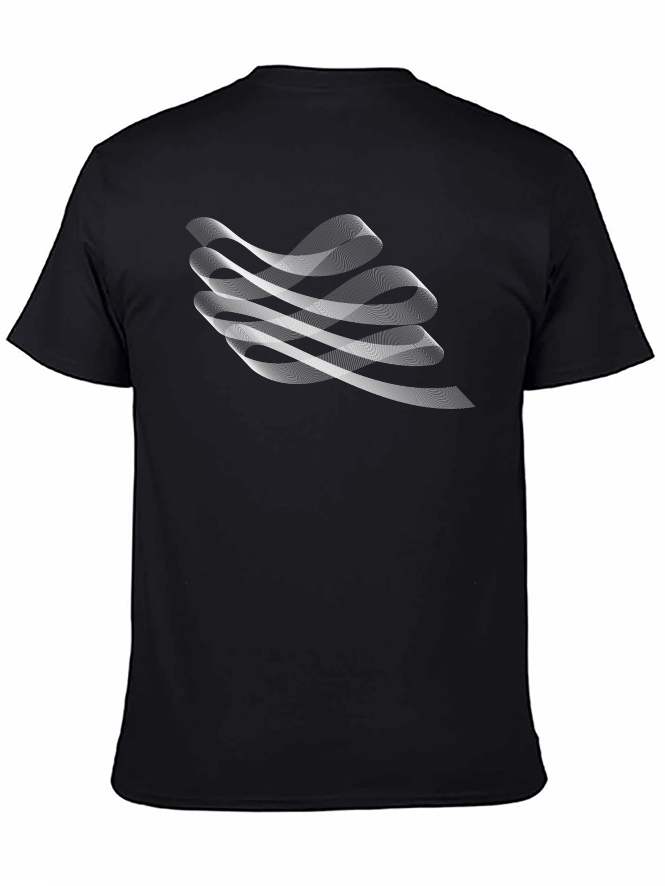 Abstract Wave Graphic Black T-Shirt