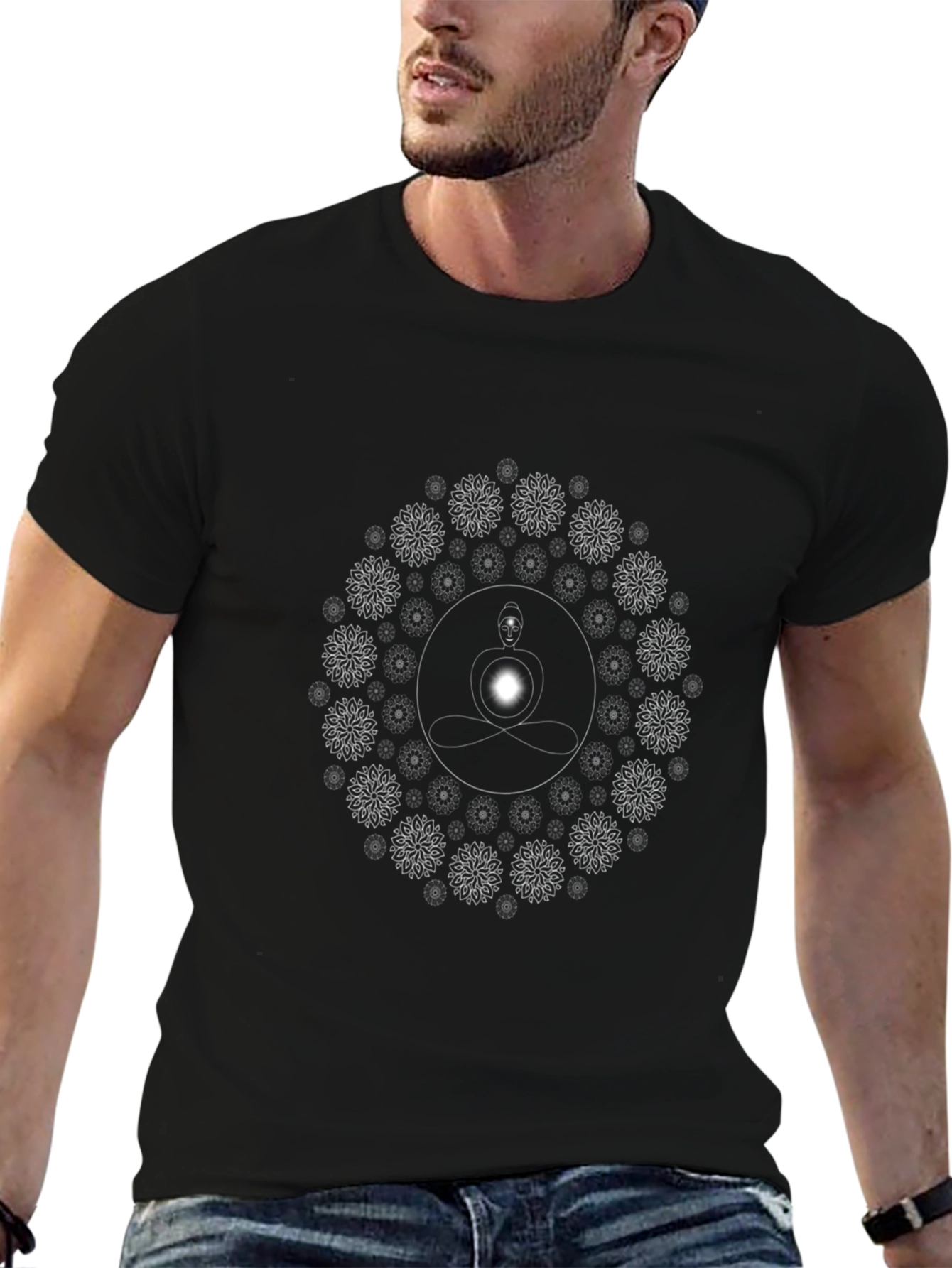 Enlightened Mandala Tee - Black Cotton Blend