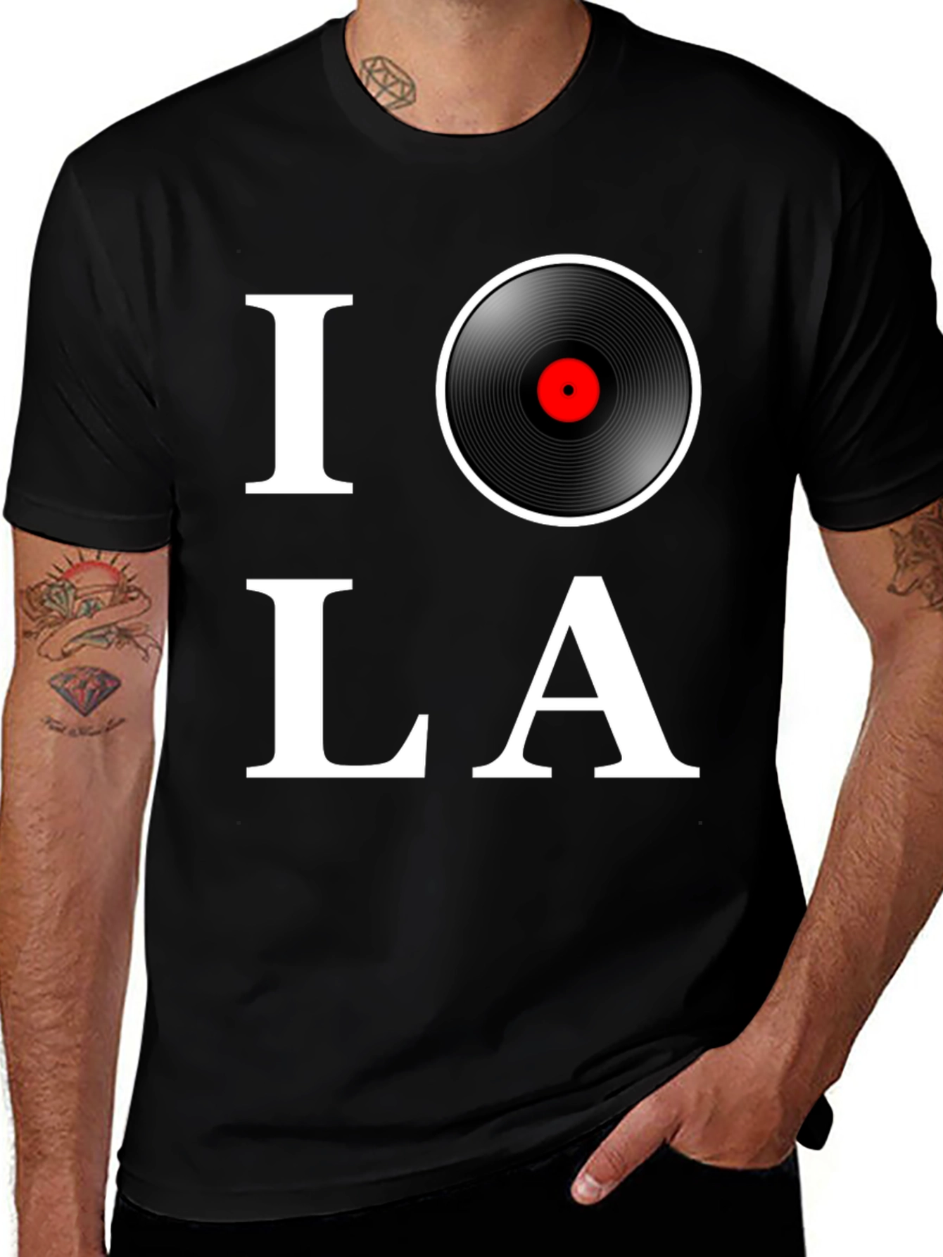 I Love Vinyl Record Graphic T-Shirt