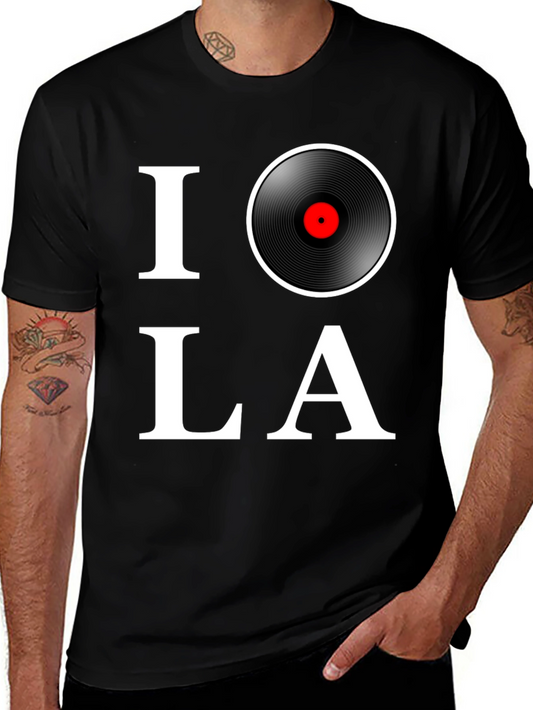 I Love Vinyl Record Graphic T-Shirt