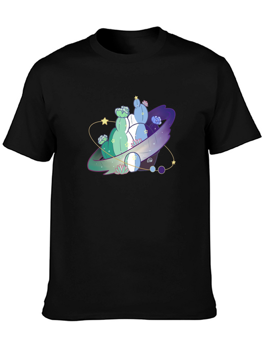 Cactus Planet Graphic Tee - Black Cotton Blend