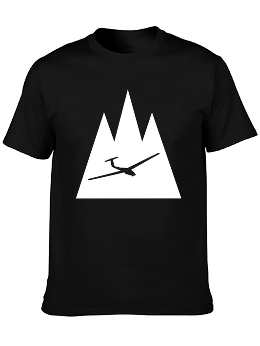 Glider Over Mountains Black T-Shirt
