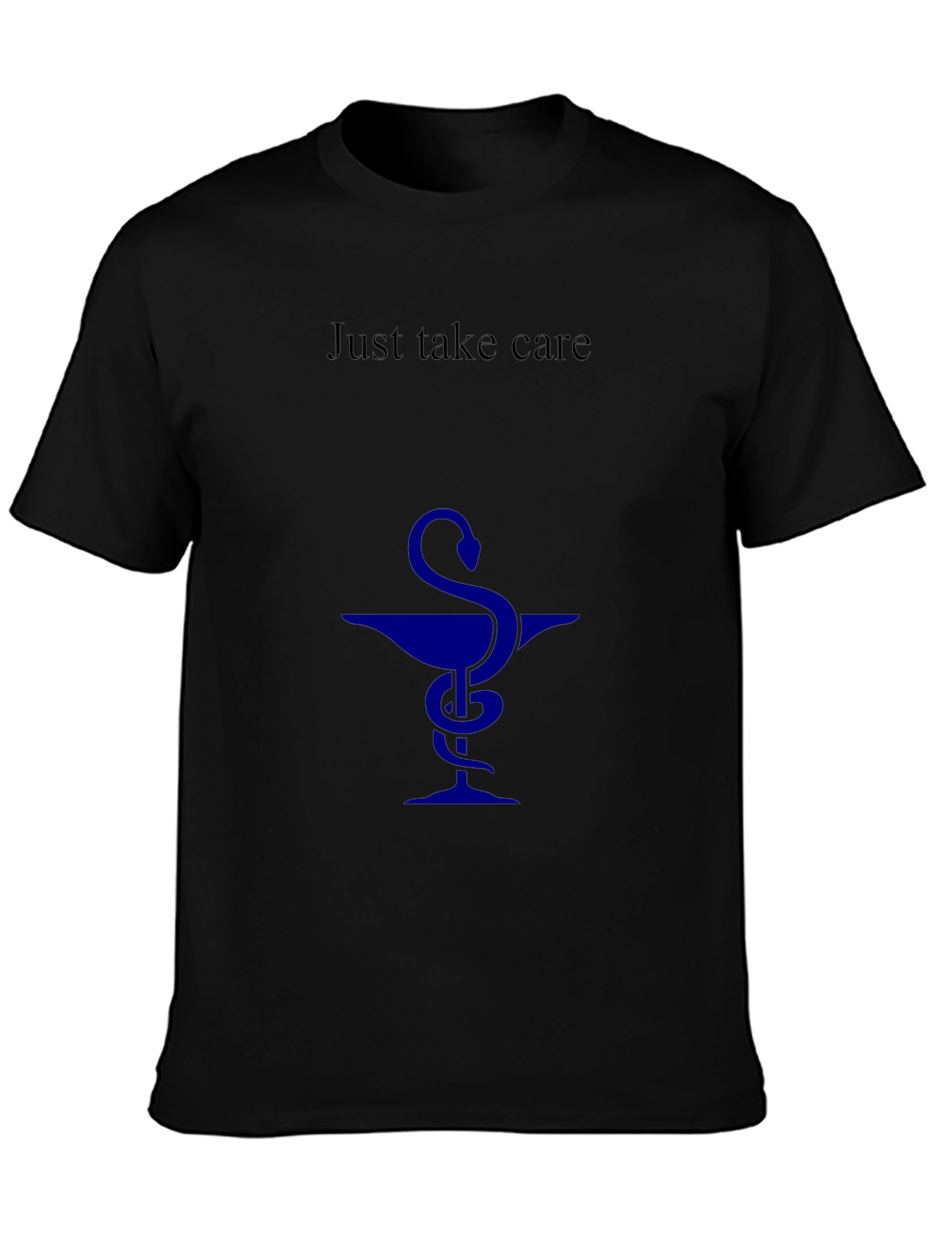 Just Take Care Black T-Shirt - Health Symbol
