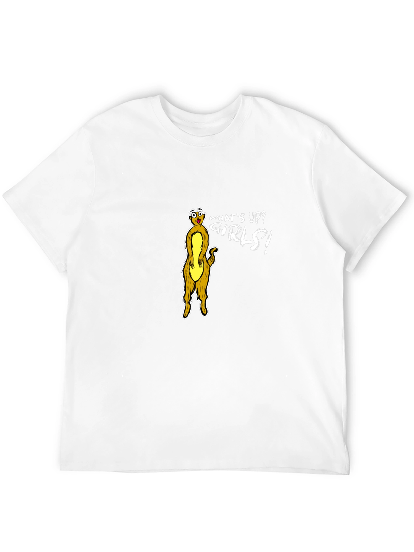 Funny Meerkat Whats Up Girls! Black T-Shirt