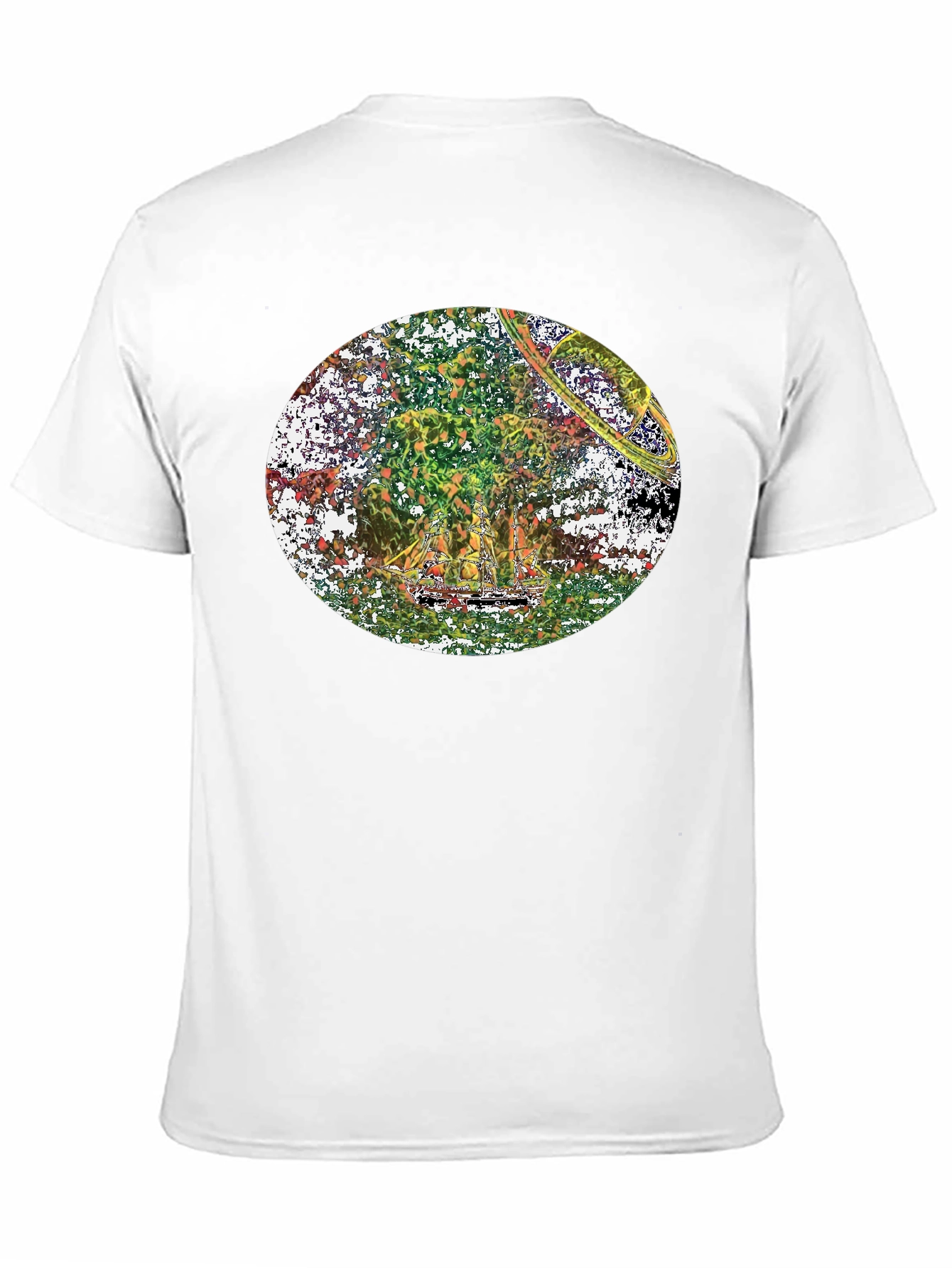 Abstract Saturn Graphic Tee - Black