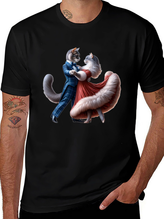 Dancing Cats Graphic Tee - Whimsical Style