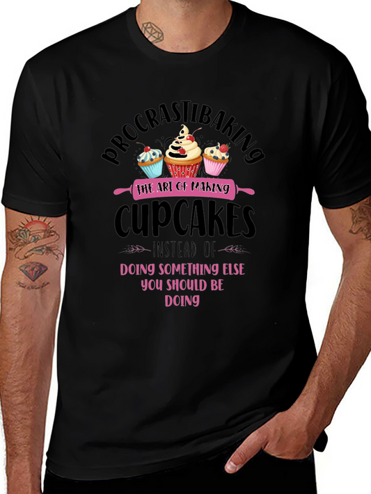 Procrastibaking Cupcake Graphic T-Shirt