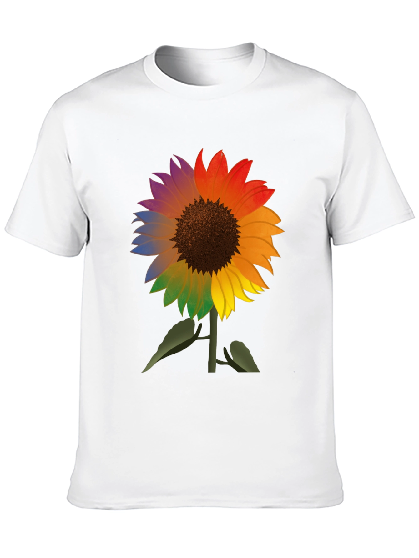 Rainbow Sunflower Graphic Tee - Mens Black T-Shirt