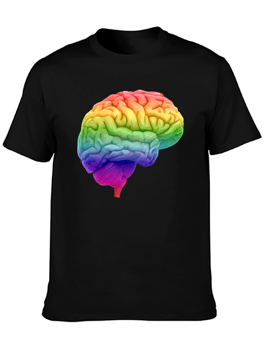 Rainbow Brain Graphic T-Shirt - Unique Design