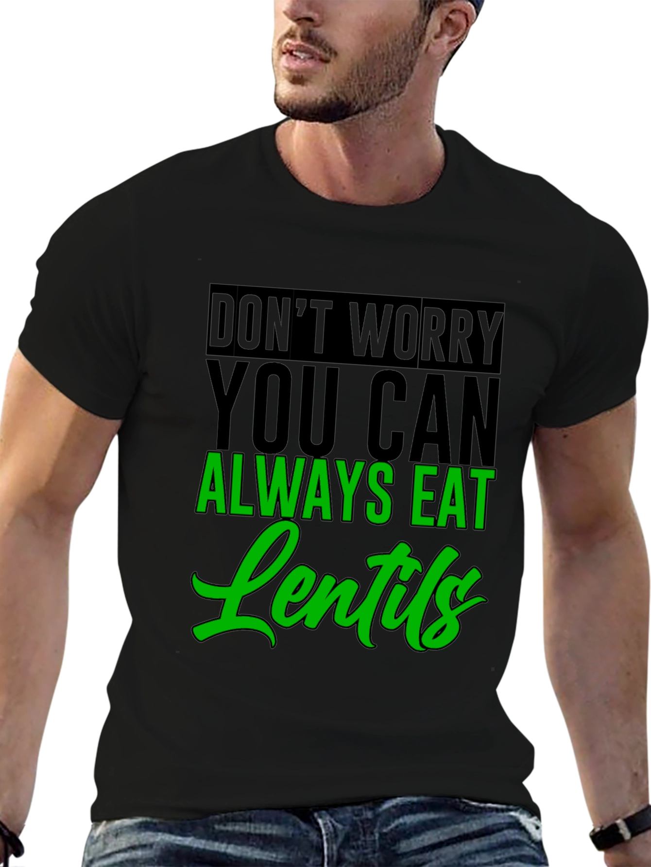 Eat Lentils Graphic Tee - Funny Vegan T-Shirt