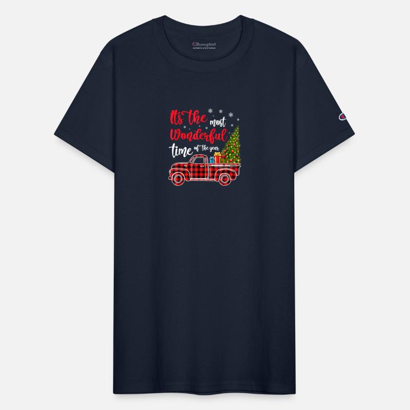 Red Plaid Truck And Christmas Tree Light