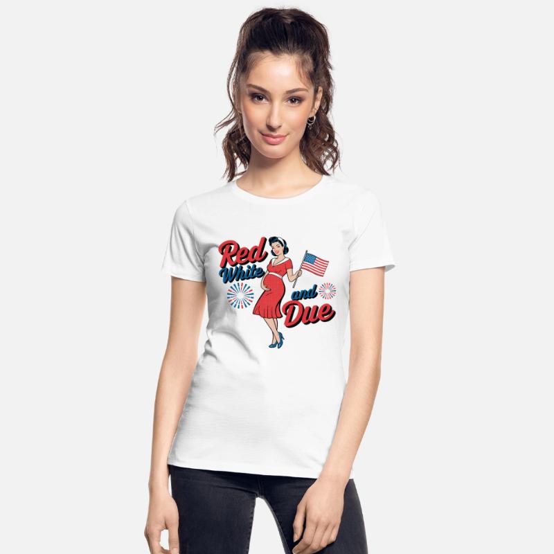 Red White and Due Funny Patriotic Pregnancy USA