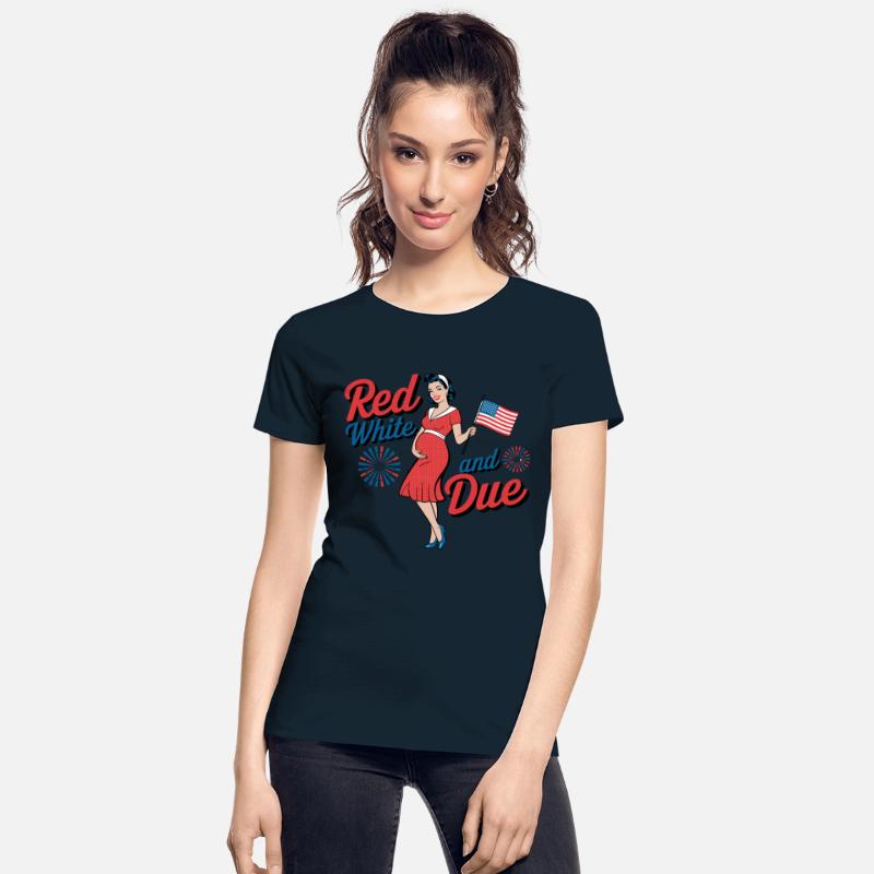 Red White and Due Funny Patriotic Pregnancy USA