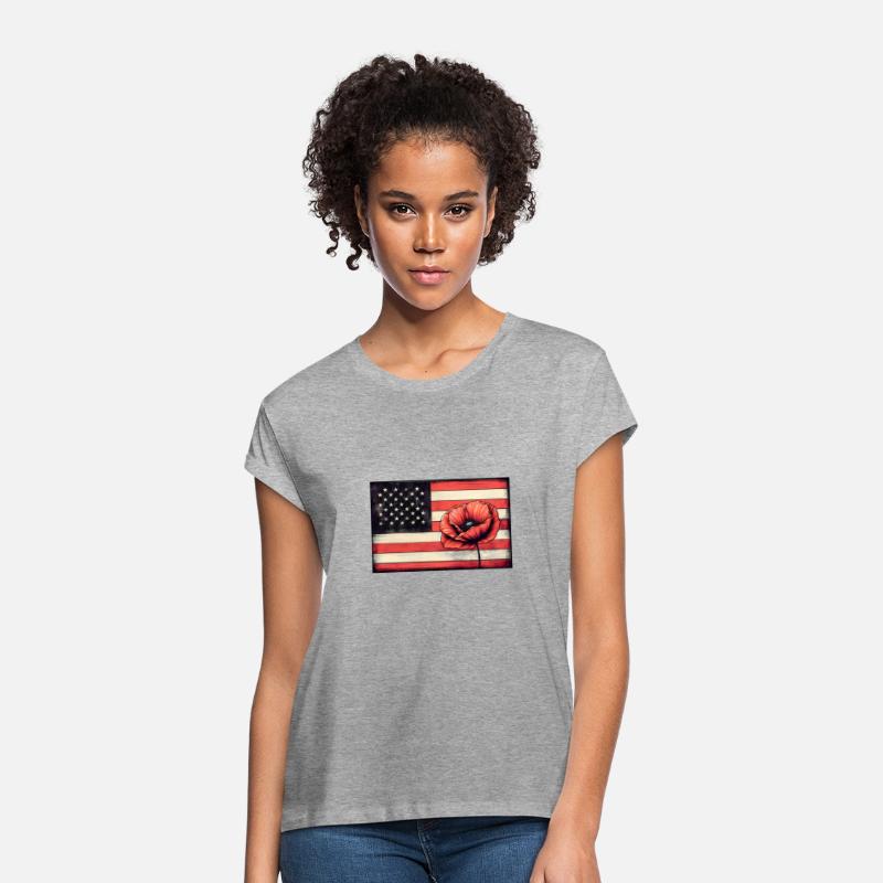 Remembrance USA Flag and Poppy Design
