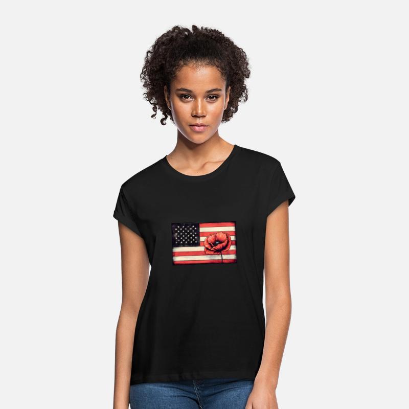 Remembrance USA Flag and Poppy Design