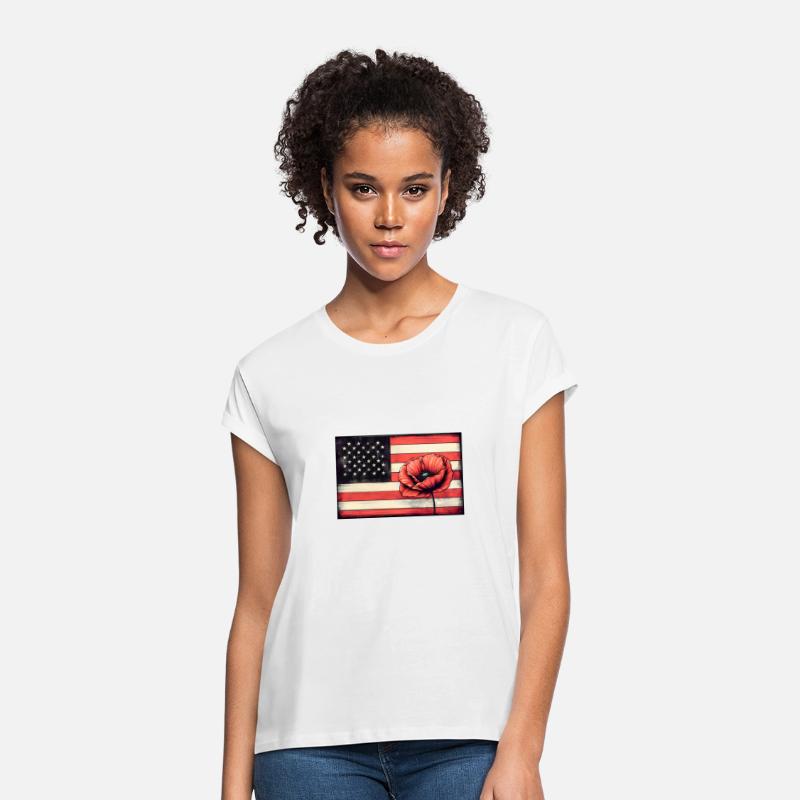 Remembrance USA Flag and Poppy Design