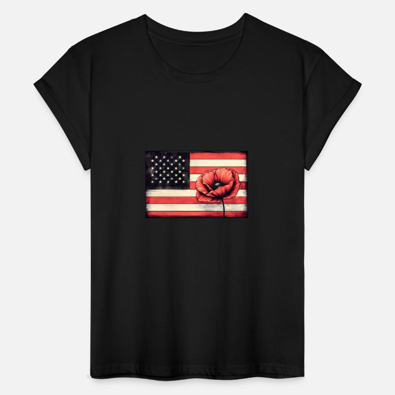 Remembrance USA Flag and Poppy Design