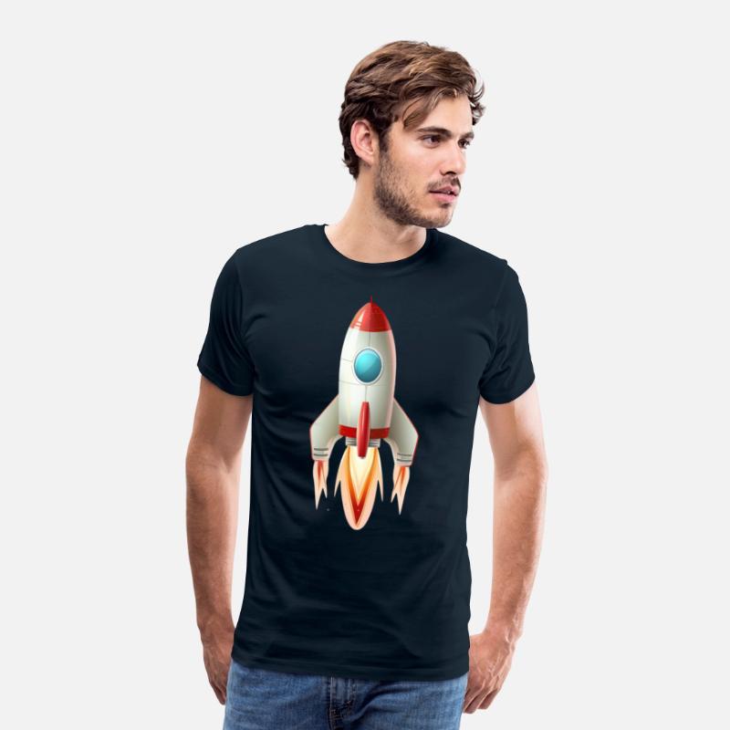 Retro Rocketship Blasting Off in a Classic 2D Illu