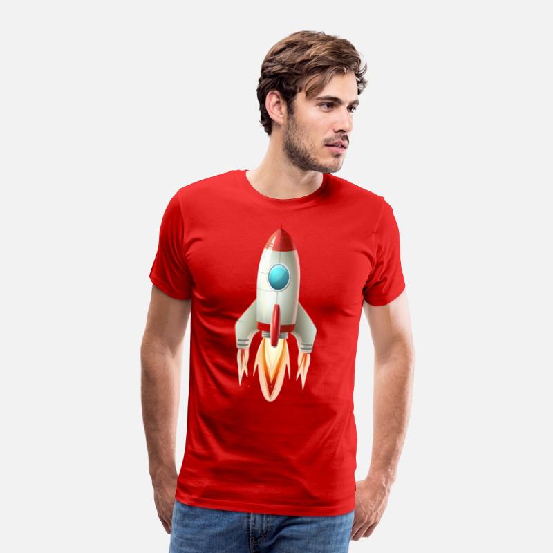 Retro Rocketship Blasting Off in a Classic 2D Illu