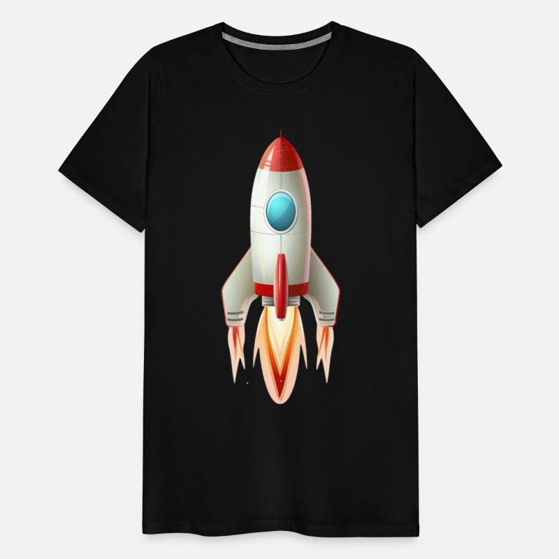 Retro Rocketship Blasting Off in a Classic 2D Illu