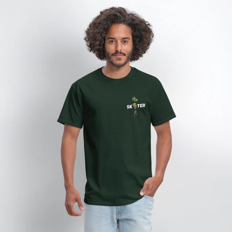 Retro Skull Skate Board Old Fashion T-Shirt