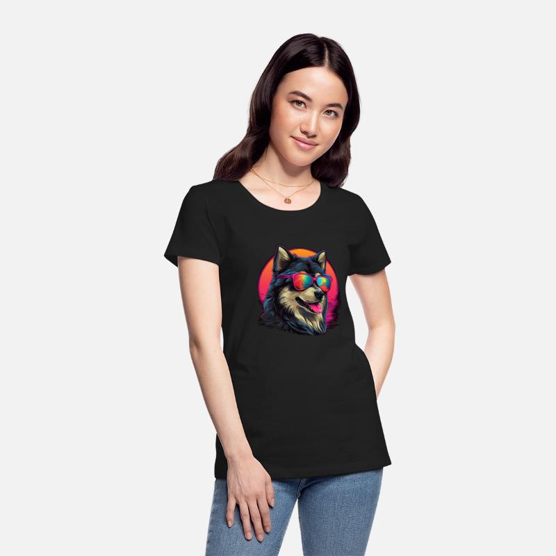 Retro Wave Alaska Malmute Dog Shirt