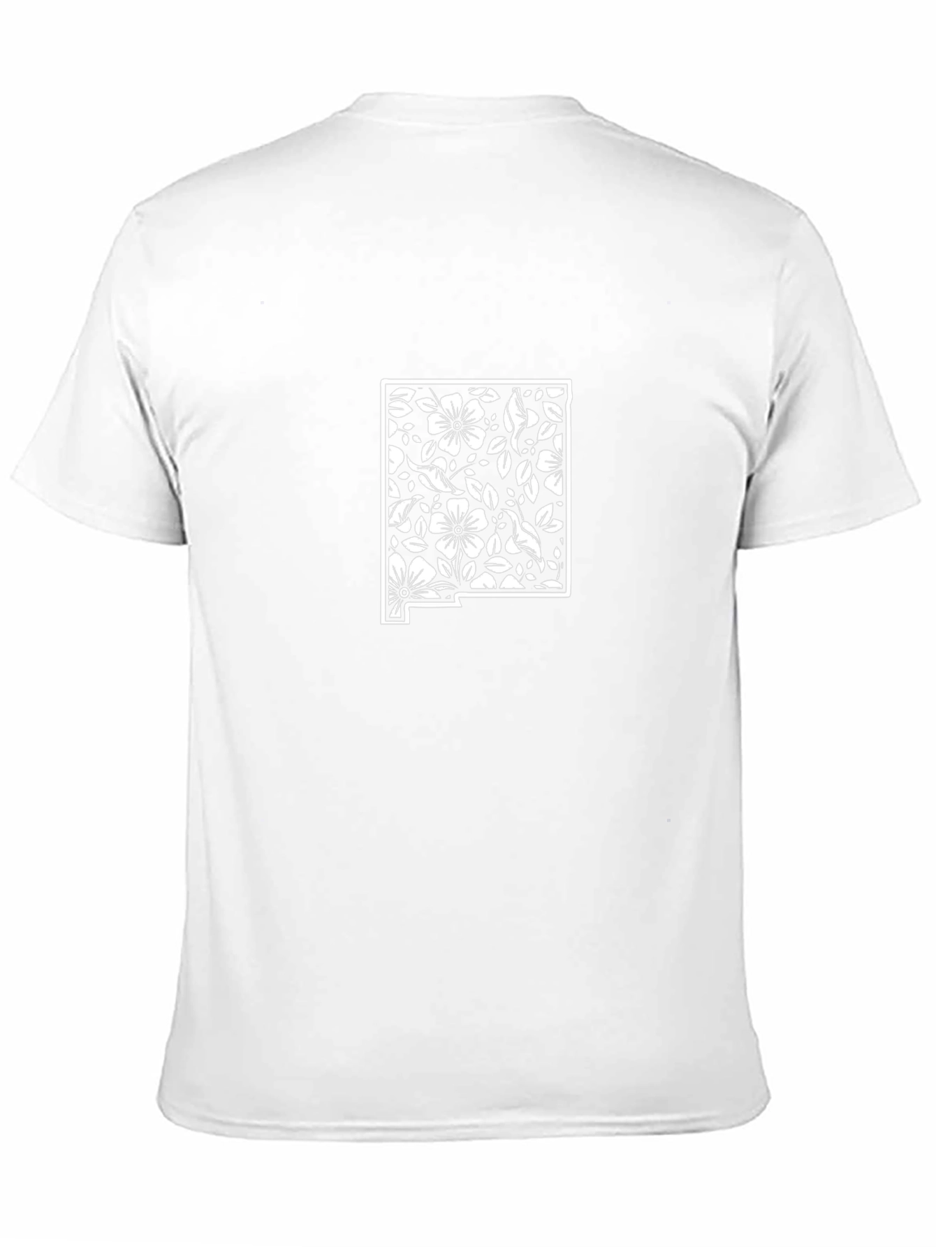 Floral New Mexico State Outline Black Tee