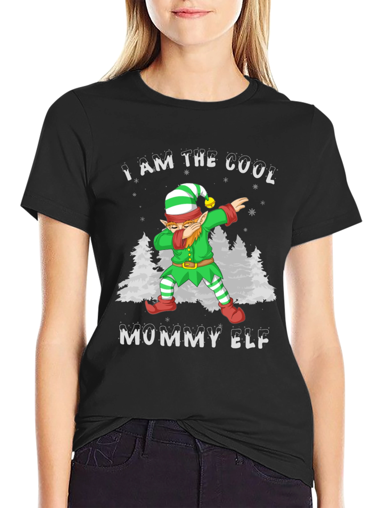 Cool Mommy Elf Dabbing Christmas T-Shirt