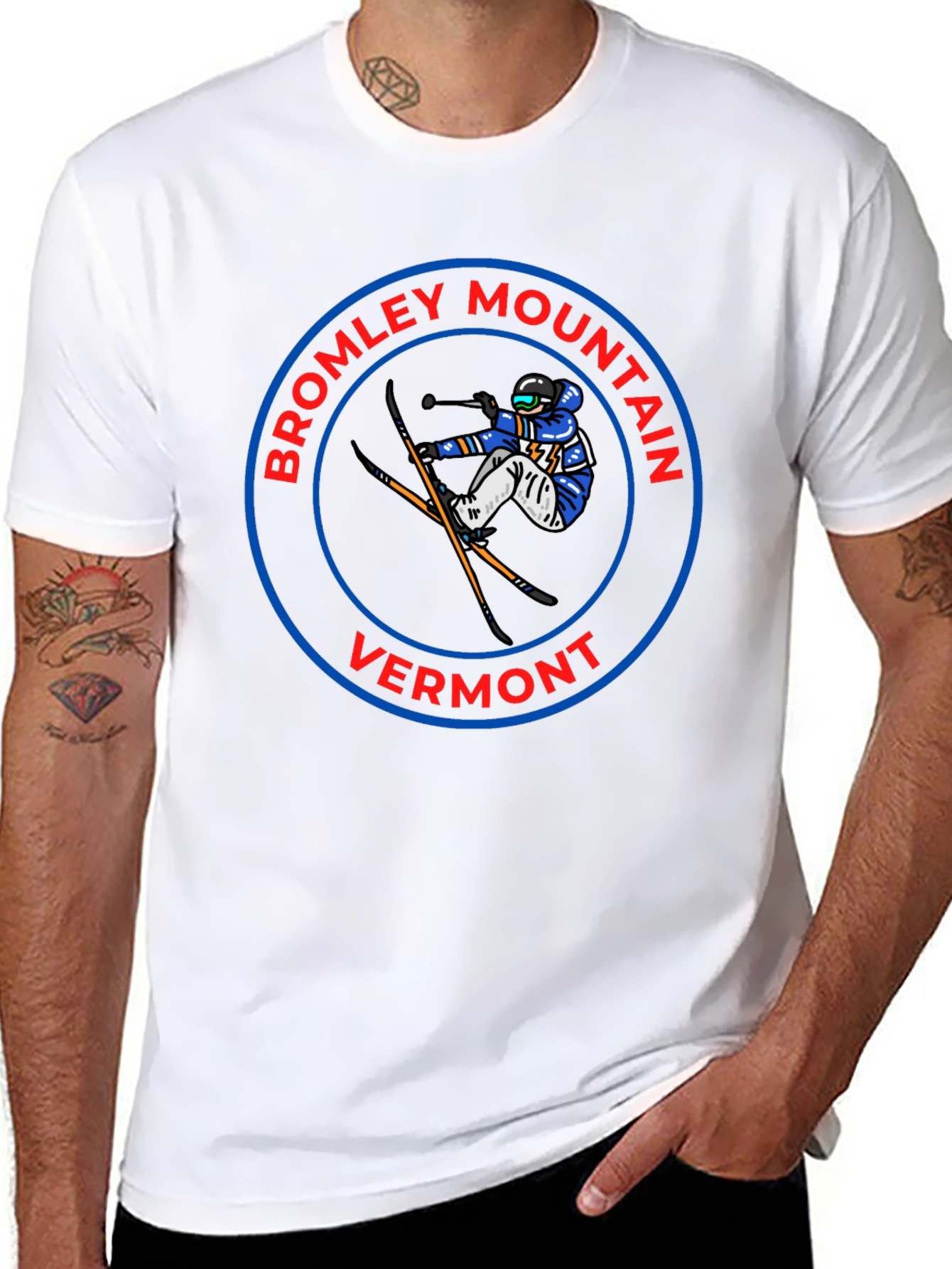 Bromley Mountain Vermont T-Shirt - Skier Design