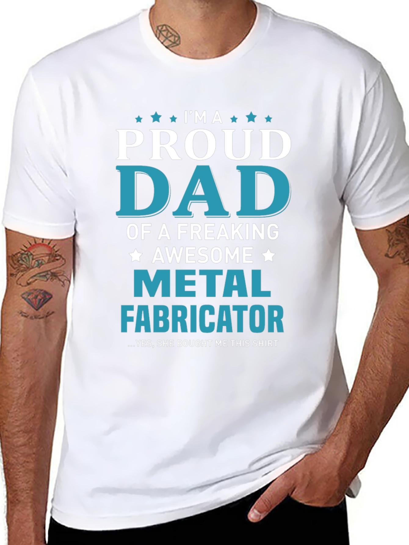 Proud Dad Metal Fabricator Graphic T-Shirt