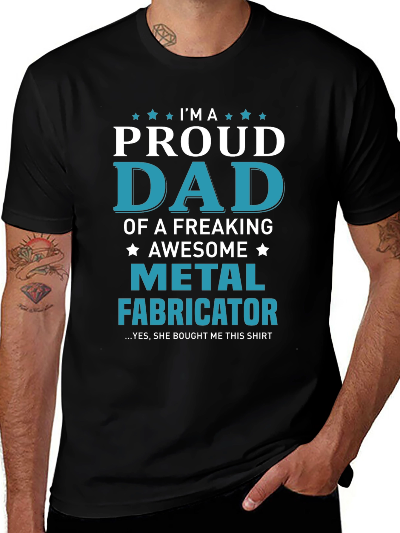 Proud Dad Metal Fabricator Graphic T-Shirt