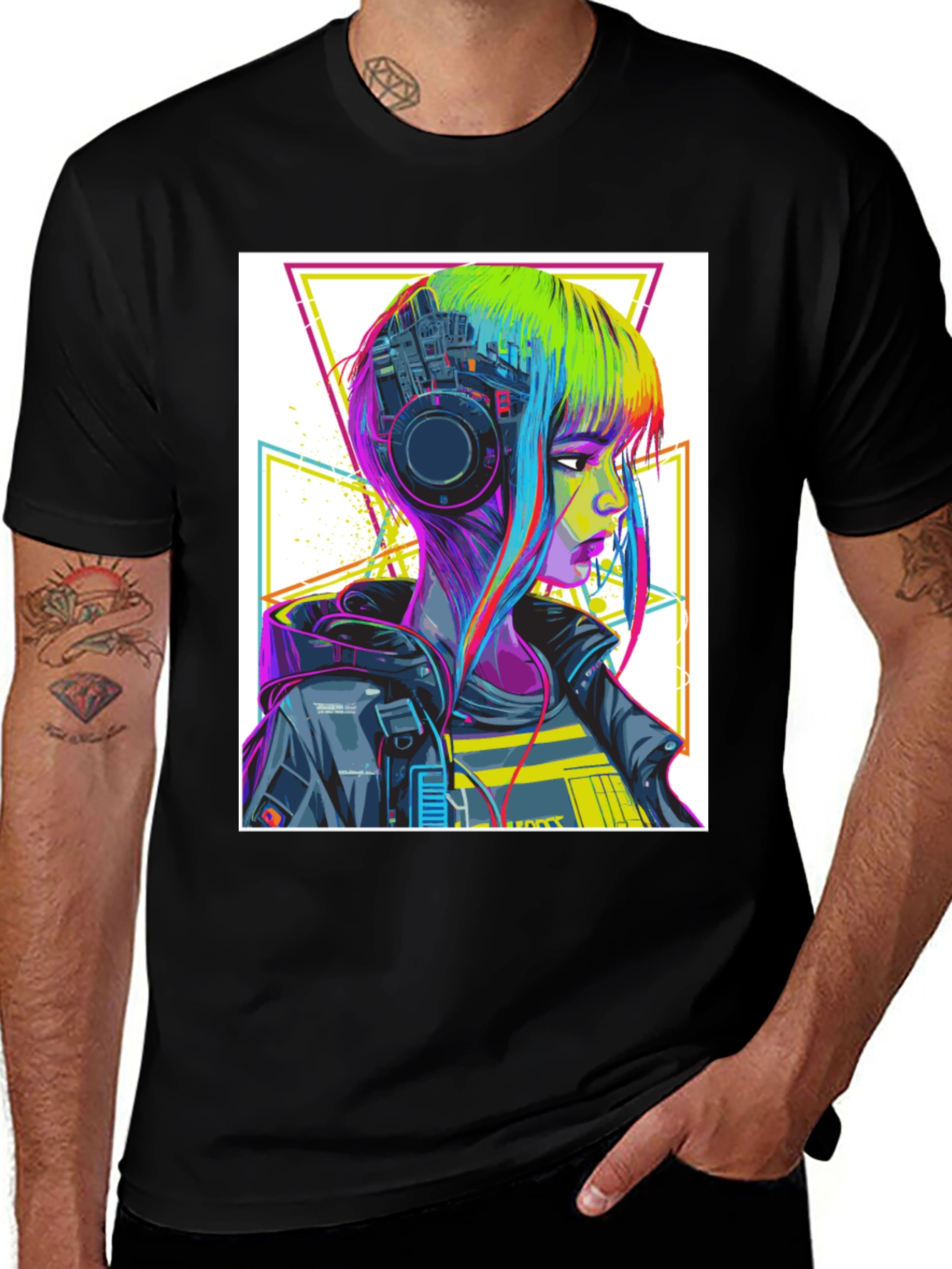 Cyberpunk Girl Graphic Tee - Modern Streetwear