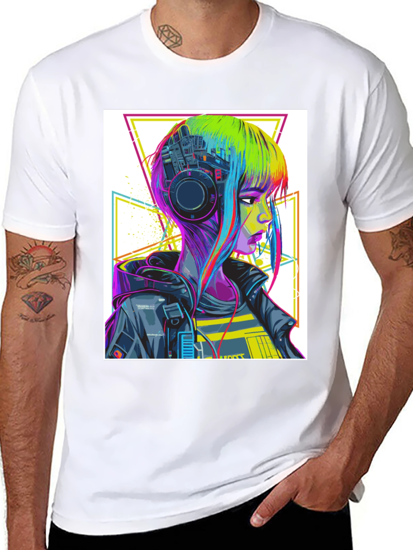 Cyberpunk Girl Graphic Tee - Modern Streetwear