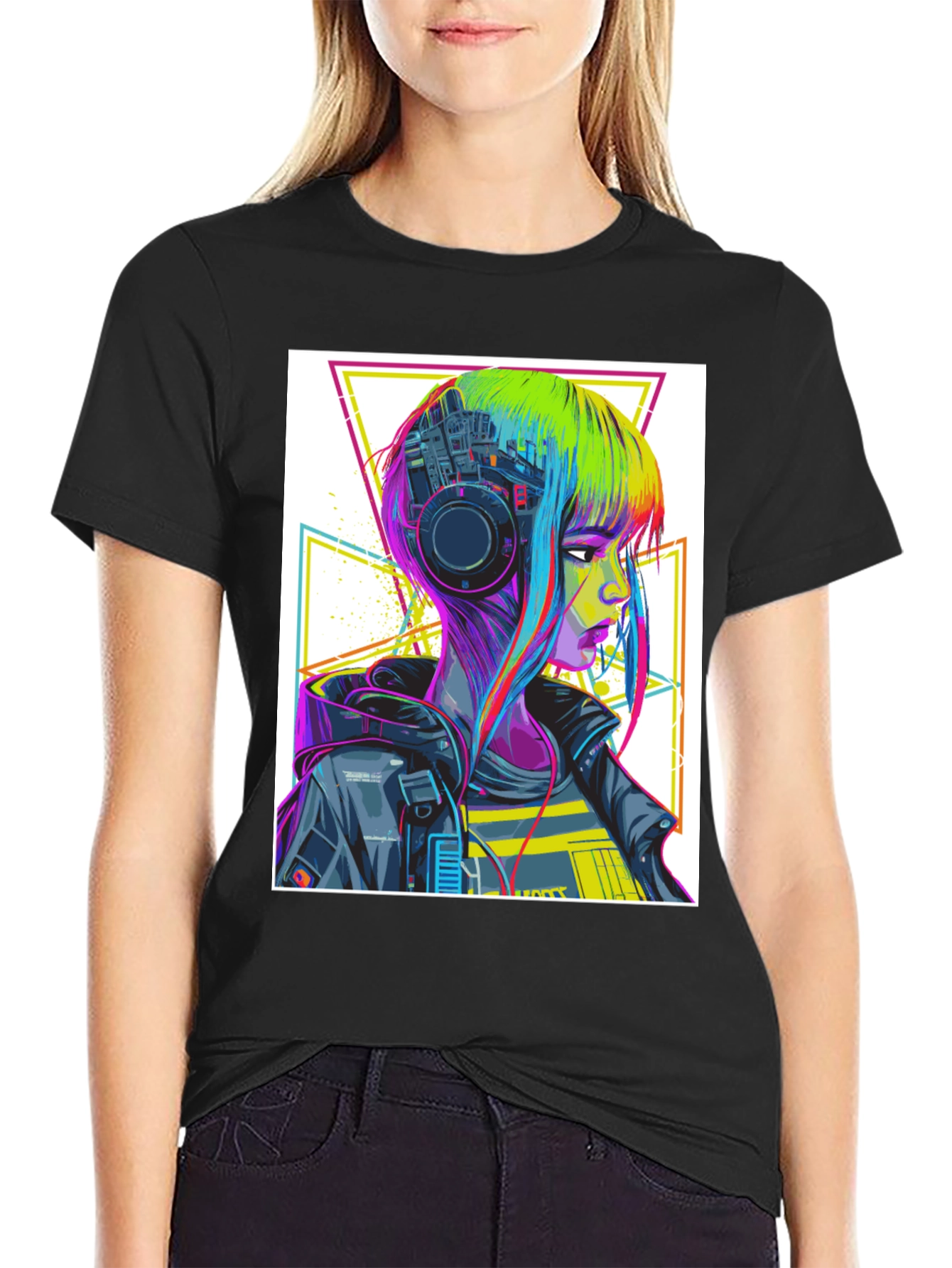 Cyberpunk Girl Graphic Tee - Modern Streetwear