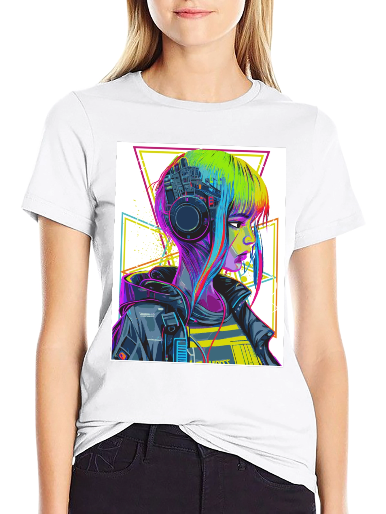 Cyberpunk Girl Graphic Tee - Modern Streetwear