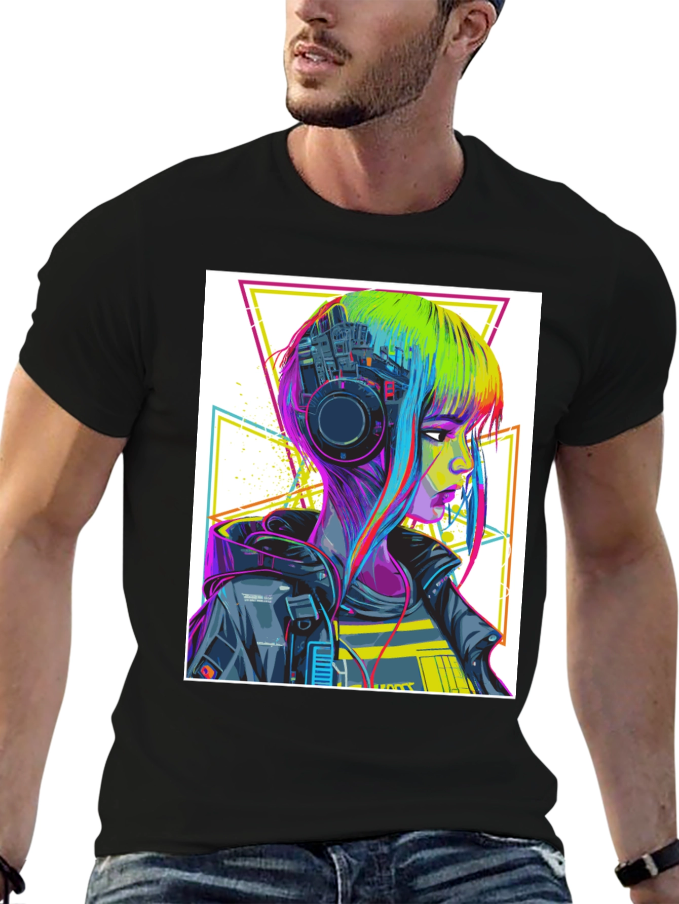 Cyberpunk Girl Graphic Tee - Modern Streetwear