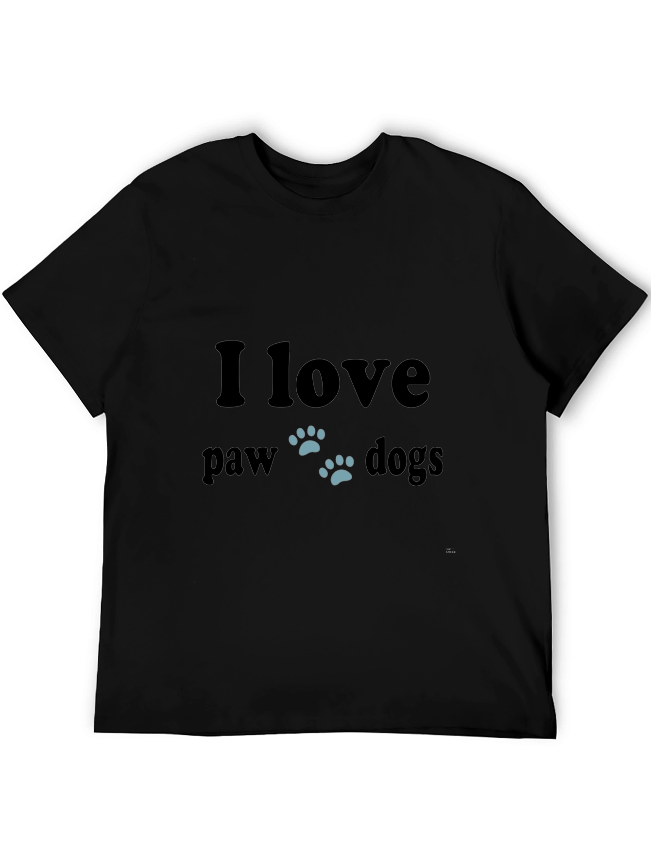 I Love Paw Dogs Black T-Shirt