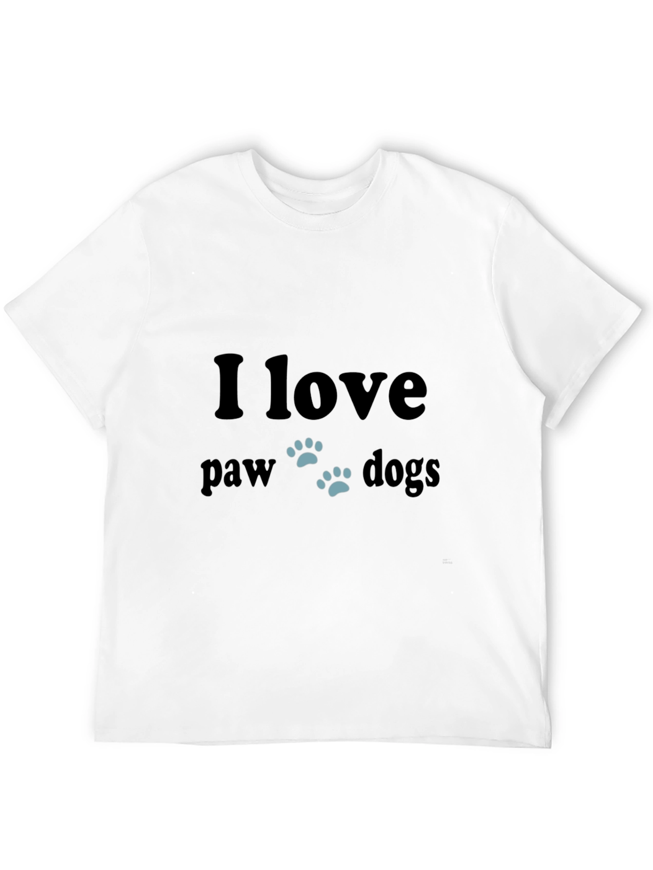 I Love Paw Dogs Black T-Shirt