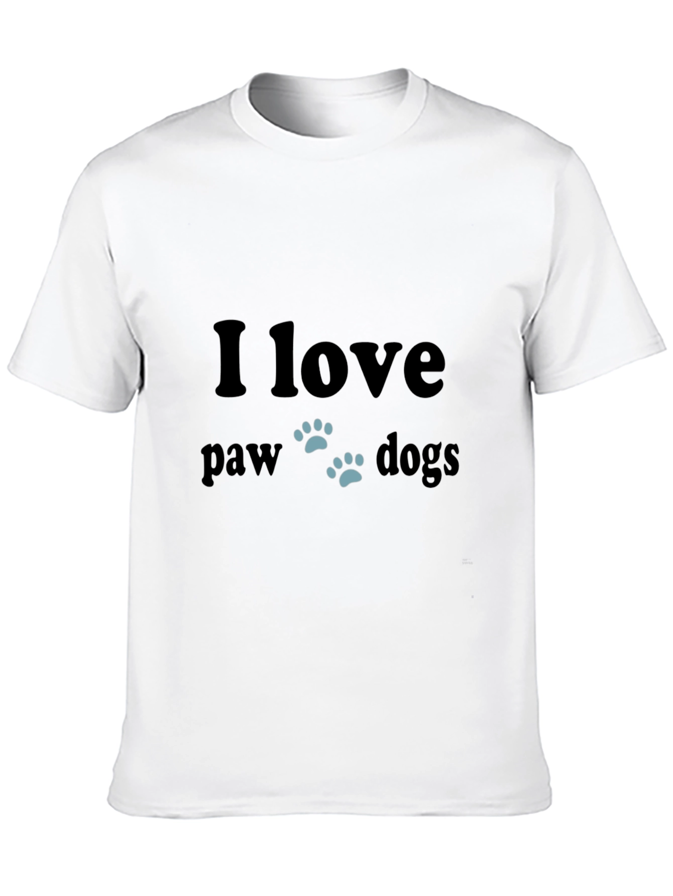 I Love Paw Dogs Black T-Shirt