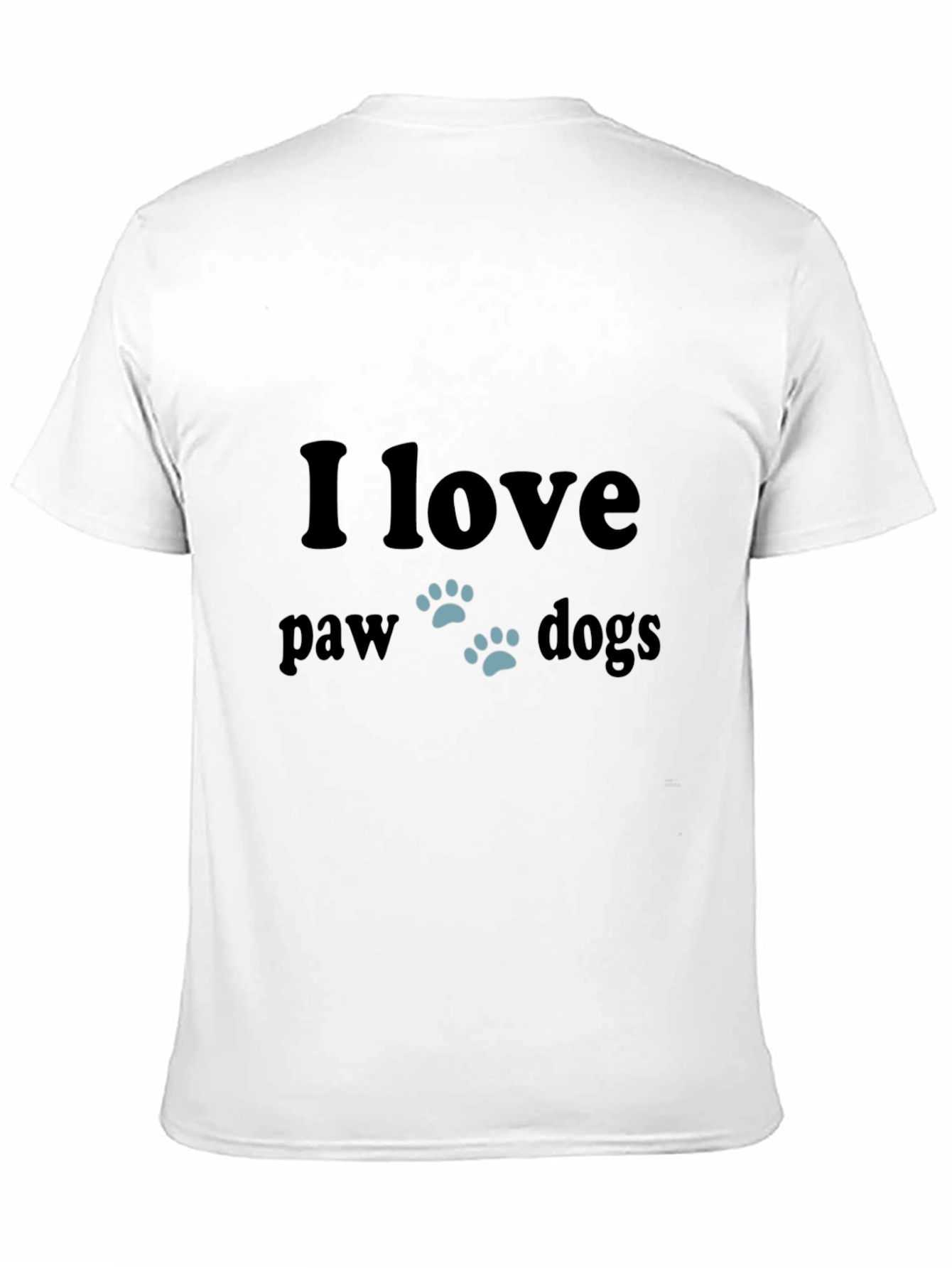 I Love Paw Dogs Black T-Shirt
