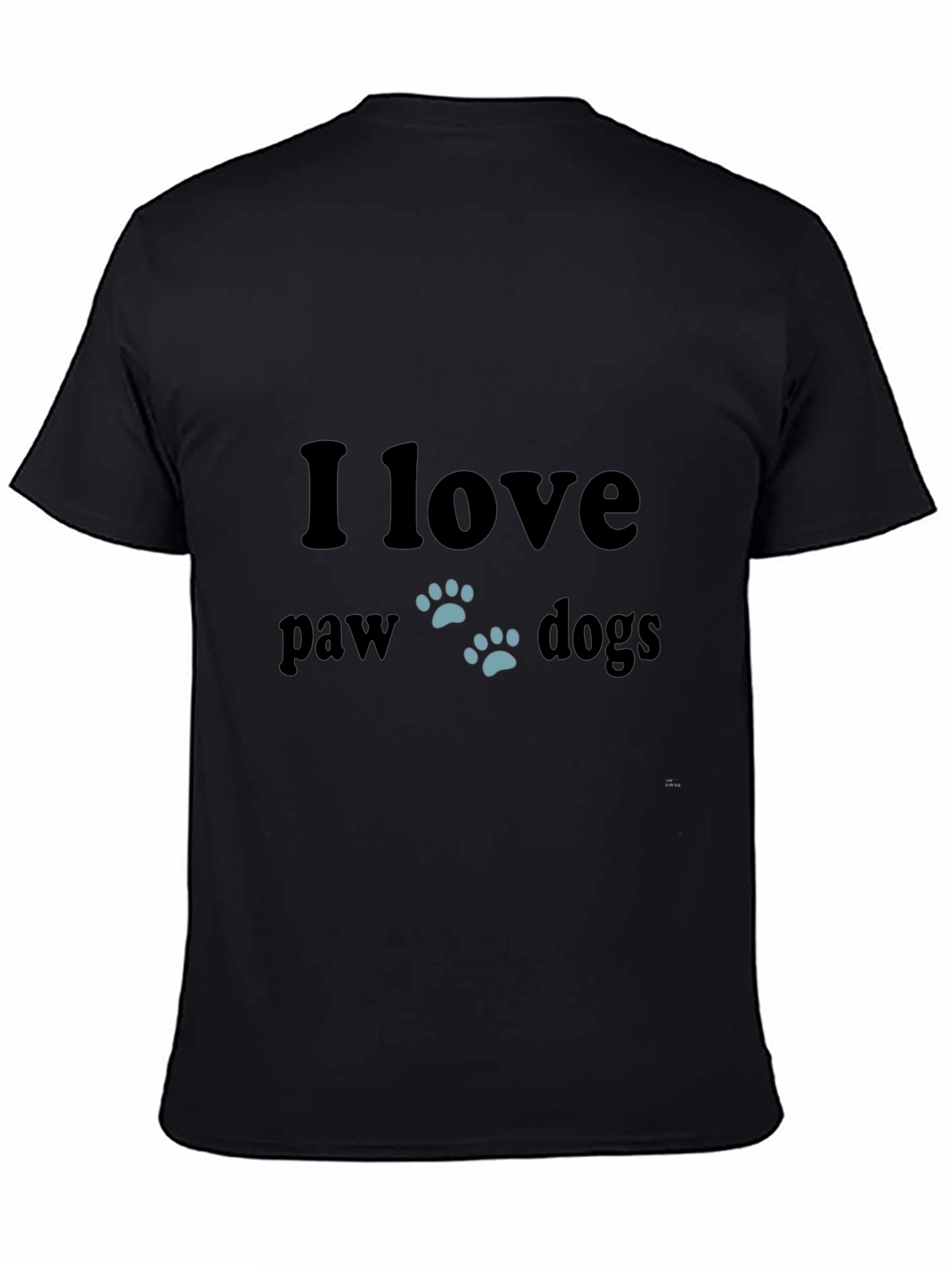 I Love Paw Dogs Black T-Shirt