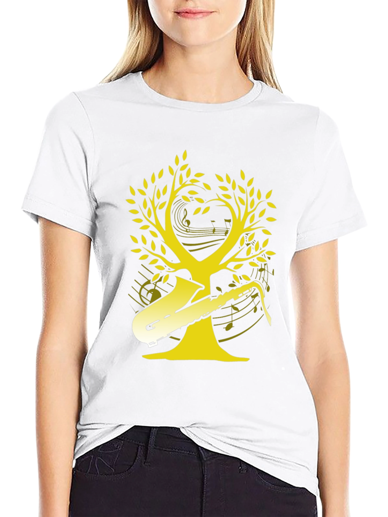 Saxophone Music Tree Graphic T-Shirt