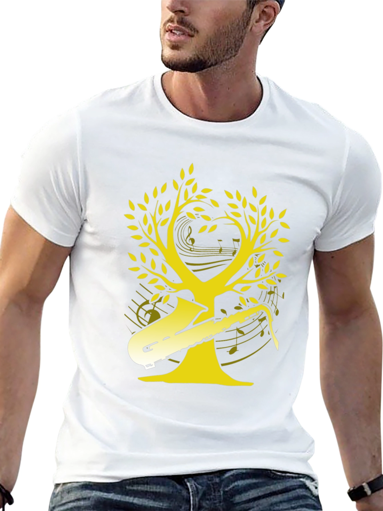 Saxophone Music Tree Graphic T-Shirt