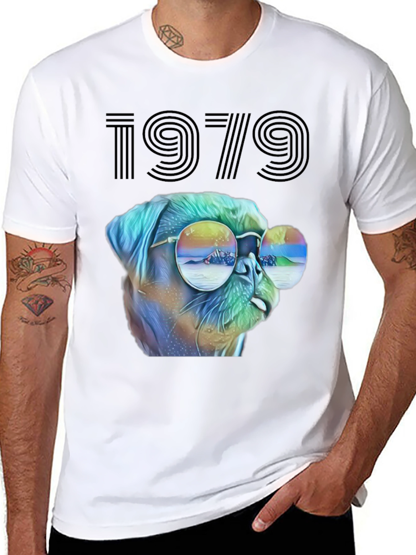 Retro 1979 Dog Graphic T-Shirt