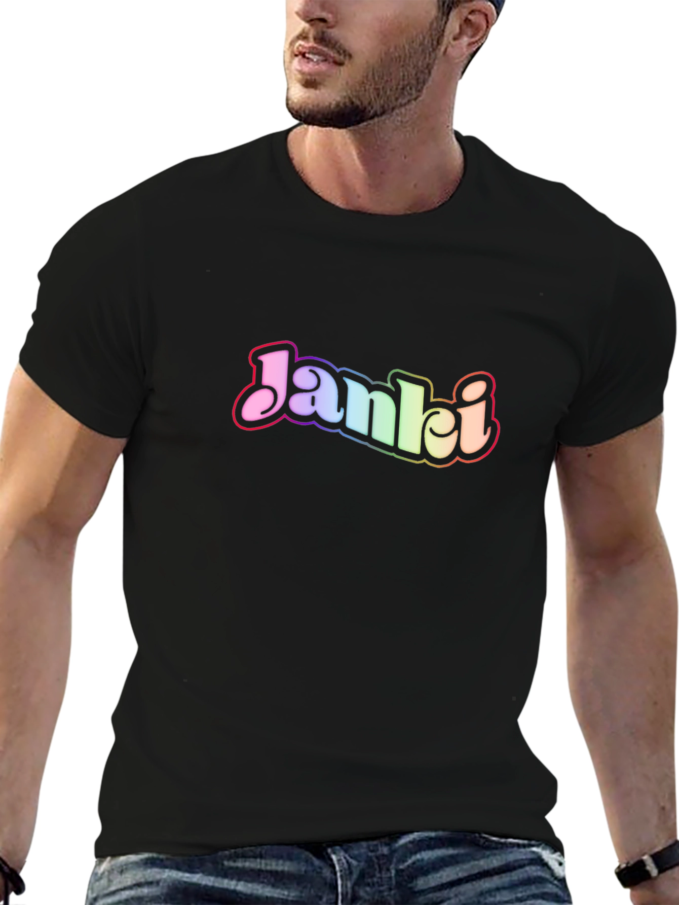 Janki Rainbow Logo Graphic T-Shirt