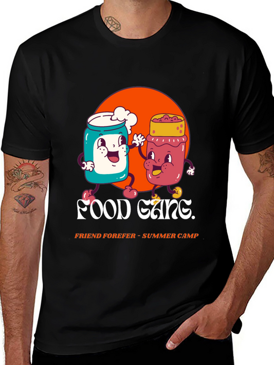 Food Gang Black Graphic Tee - Summer Camp Friend Forever